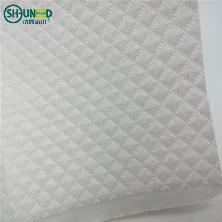 New Product Anti-Bacteira Embossed PP Spunbond Laminating Pet Film White Non Woven Fabric Rolls for Medial Bed Sheet