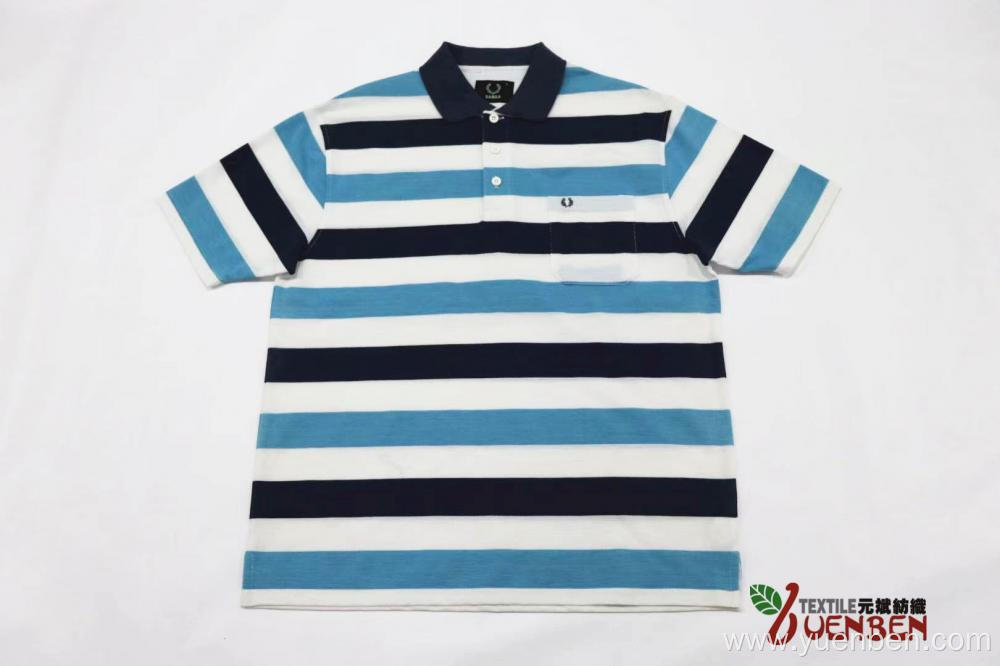 60%Cotton 40%Poly YD Jacquard Stripe Short Sleeve