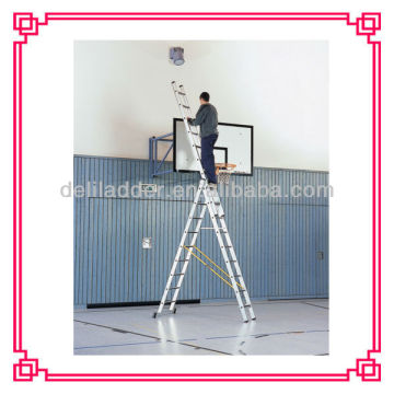 3 section aluminium triple extension ladders