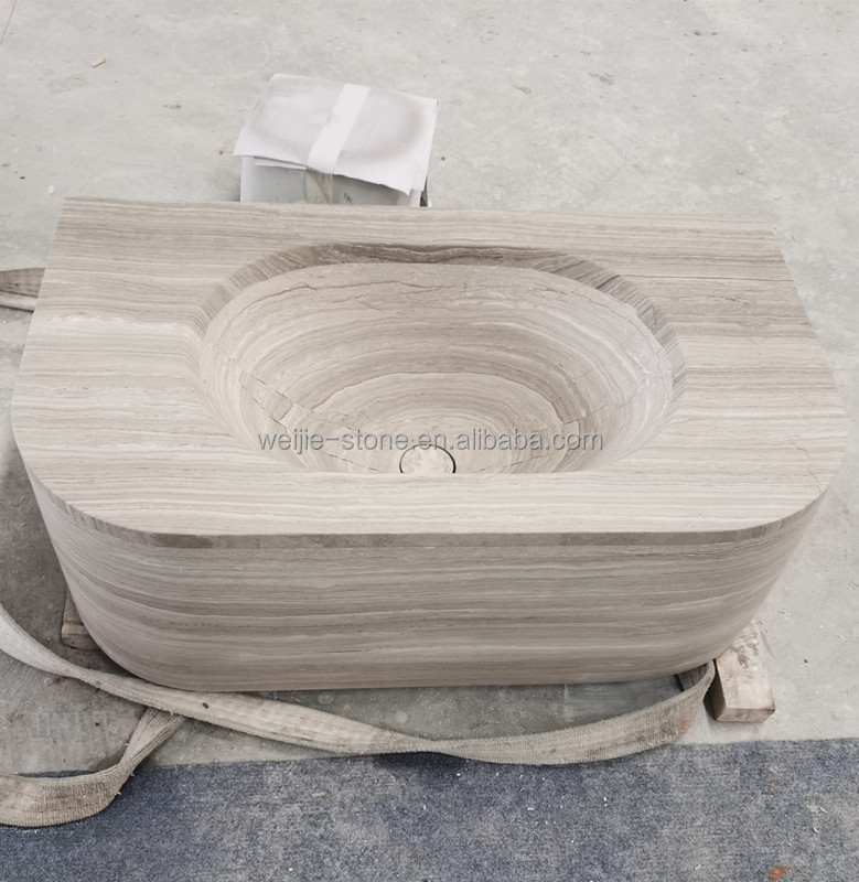 Customizable Modern Marble Design Solid Surface Bathroom Wash Basin Wholesale Price White Grey Wall Hung Sink for Hand Washing