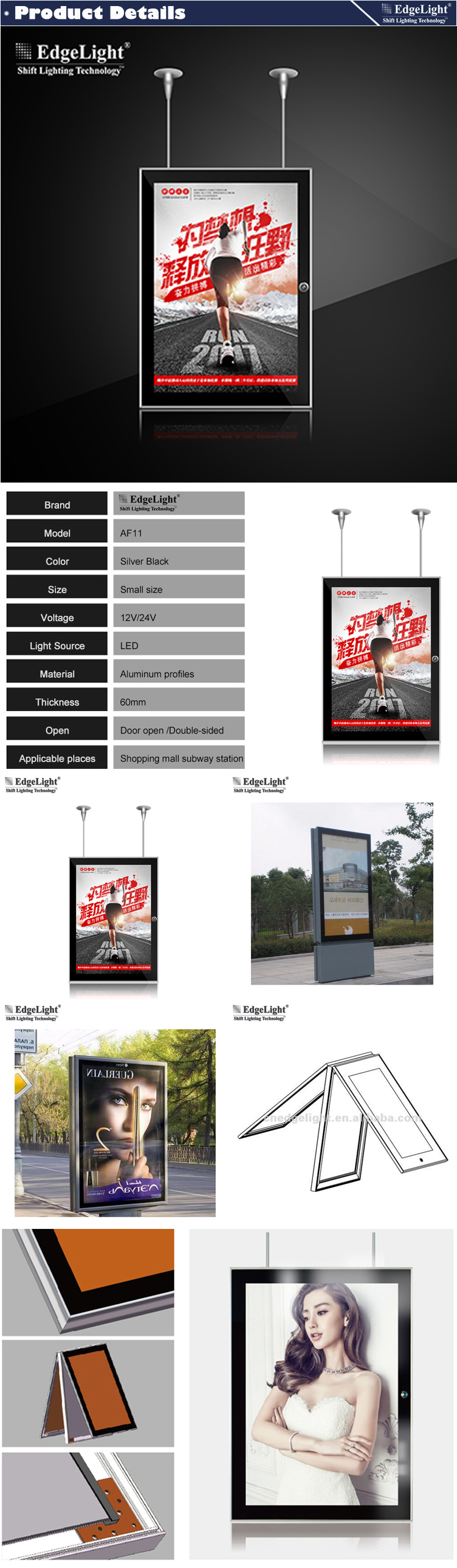 Aluminum Profile Advertising Double Sided Lightbox Floor Standing Lightbox