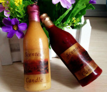 Supply wine bottle shaped candles for decoration