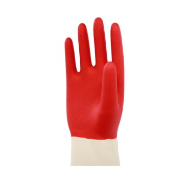 Cocina bicolor Manga larga Guantes de látex para látex Cleaning para lavavajillas Guantes de cocina de lavavajillas