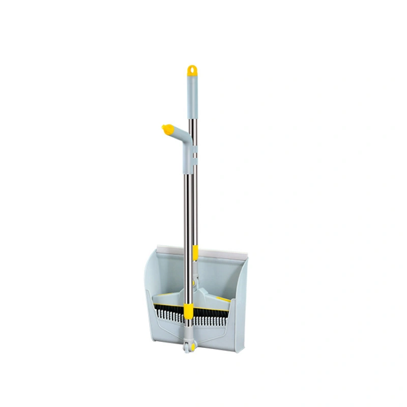 Broom and Dustpan Set, Broom and Upright Dustpan Combo with Long Handle and  Floor Squeegee, Outdoor Indoor Broom with Dustpan Set for Home Kitchen