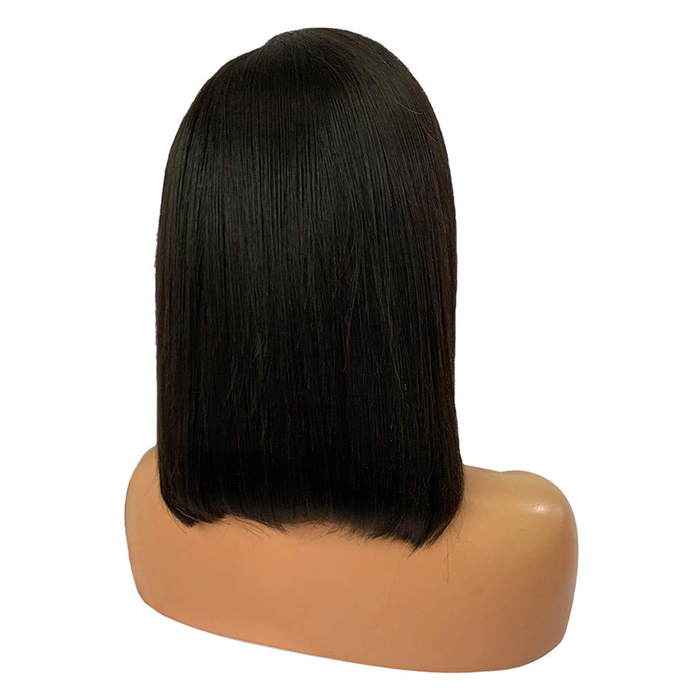 human hair lace front bob wig 13*4 lace brazilian virgin hair wig silky straight 150% density hair wigs for black women