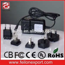 24w plug power adapter interchangable 12V 2A dc power jack plug adapter 12v interchangable power supply CE,ROHS,GS,UL