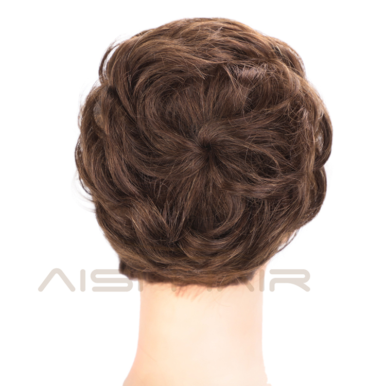 Aisi Hair Brown Curly Brazilian Human Hair Chignon Bun Elastic Rope Rubber Band Hairpiece Clip In Extension For Women