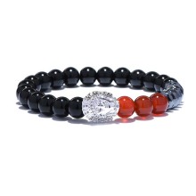 Micro Pave CZ Indian Portrait Charm Beads Bracelets