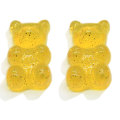 La migliore vendita Gummy Bear Glitter Flatback Bear Cabochon Orecchino Pendente Decorazione Charms Cartoon Craft