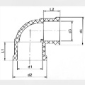 NBR5648 Fornecimento de água Upvc, reduzindo o cotovelo 90 ° cinza