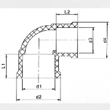 NBR5648 Pasokan Air Upvc Mengurangi Elbow 90 ° Gray