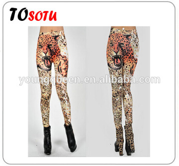 WA62 Women's seamless printing tiger head Stretch legging fancy legging