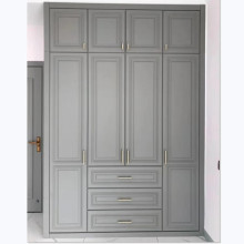 New Style Wood Home Furniture Grey Colour Wardrobe