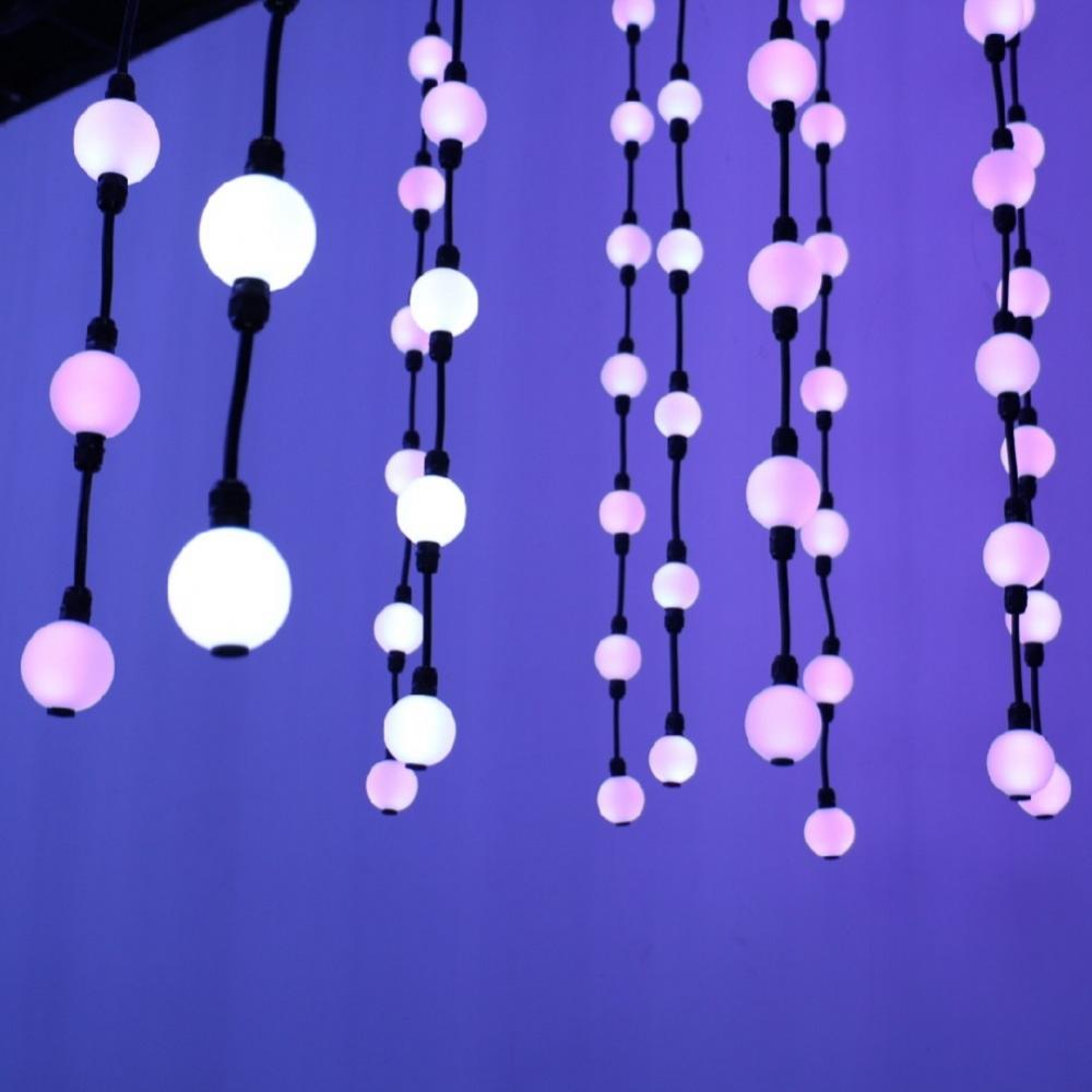 LED -scenebelysning 3D RGB Ball Curtain Light