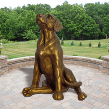 Western Style outdoor small cast brass dog statue