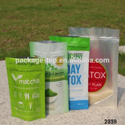 3 side seal bag for sweet potato starch,400g plastic bag for food powder product,low price bag with clear window