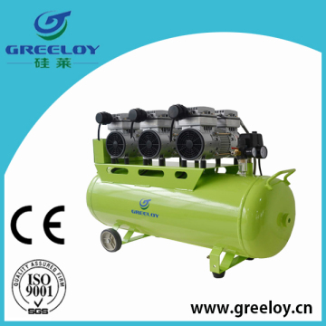 Oilless air compressor for air jet looms
