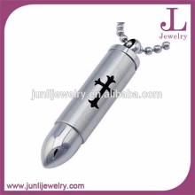 Cross Enameled Bullet Pendant Perfume Necklace Pendant For Men