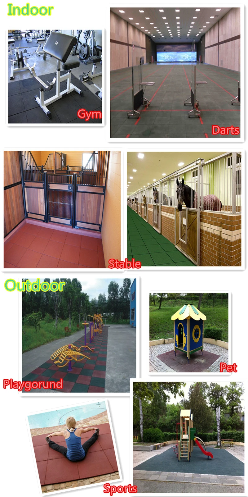 Outdoorrubber Tile Paver/Playground Rubber Mat/Rubber Shock Absorbers