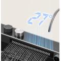 Artisan-Crafted Waterfall Sink Piano Key Digital Display