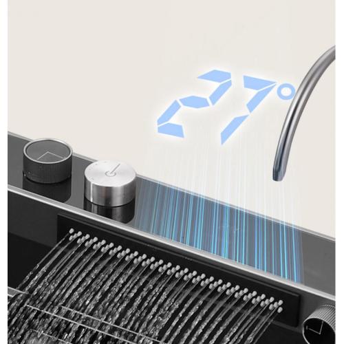 Artisan-Crafted Waterfall Sink Piano Key Digital Display