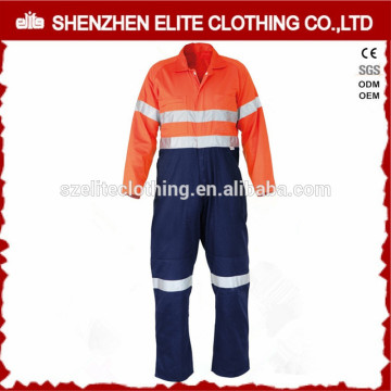 european high vis orange navy blue reflective work overalls men