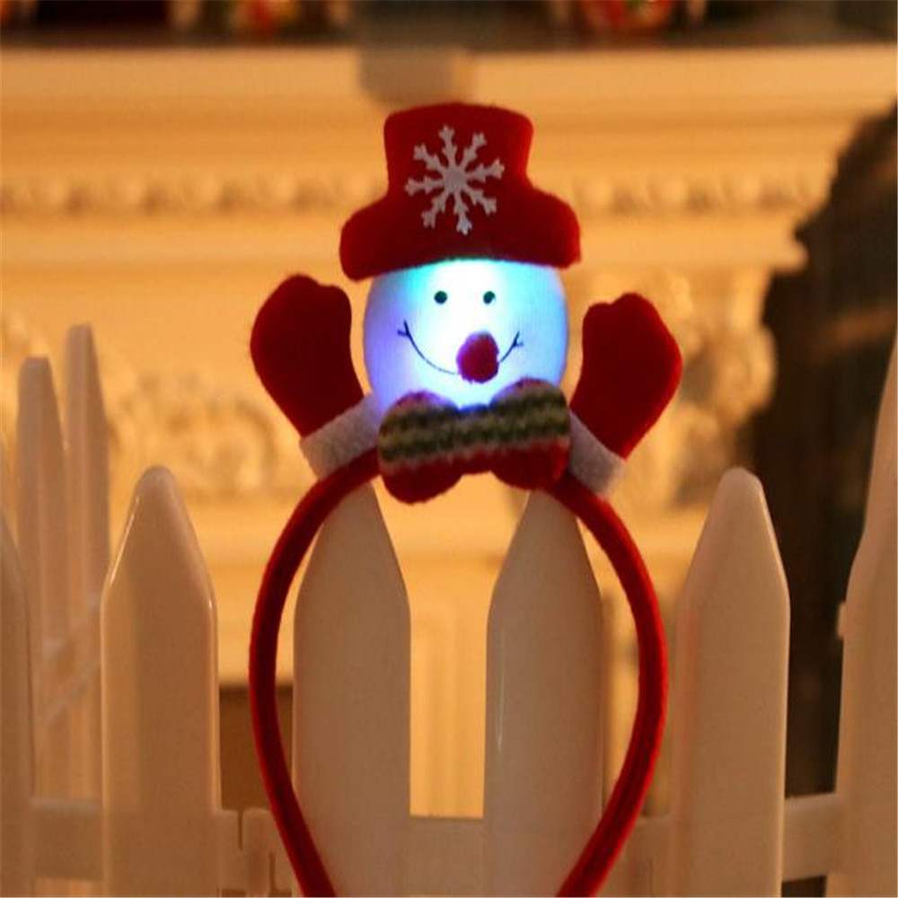 Christmas Headband with Flashlight Christmas Decorations Gifts Hair Clips Antler Headbands New Year Decoration Santa Headband