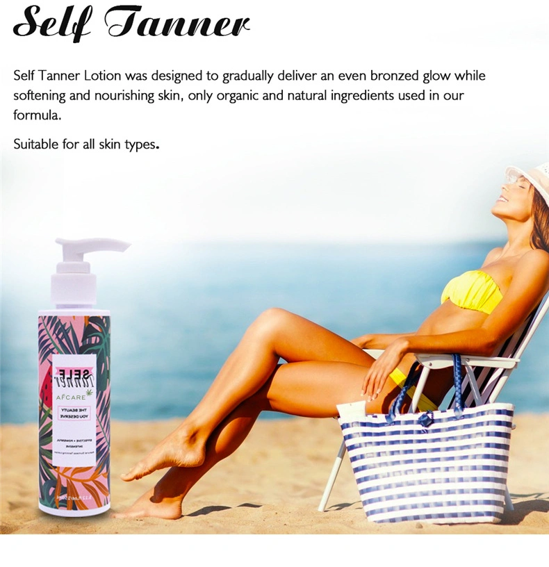 OEM/ODM Private Label Organic and Natural Ingredients Get Even Bronzed Skin Bronzer Color Mild Self Tanner Lotion