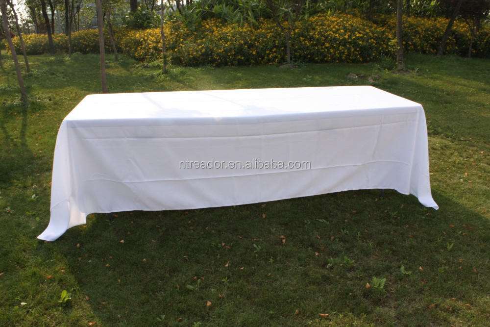 White Rectangular Polyester TableCloths