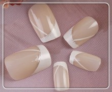 hot sale eco friendly french art glitter toe art fake Nails set