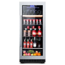 Two Doors Upright Beverage Cooler Refrigerator with Tray