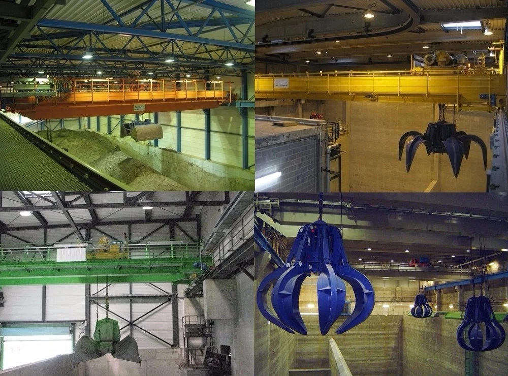 Factory Direct Sale Overhead Travelling Crane 20 Ton with Grab for Coal Cinder Handing and Garbage Handing