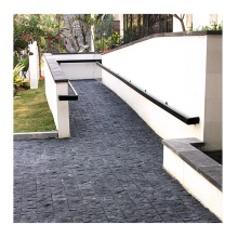 Rectangle Durable Basalt Stone Patio Set - Black Pavers
