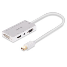 Mealink 4-in-1 Mini Displayport (Compatible Thunderbolt) to HDMI/DVI/VGA /Stereo Audio Conversion Adapter Cable (Male to Female)