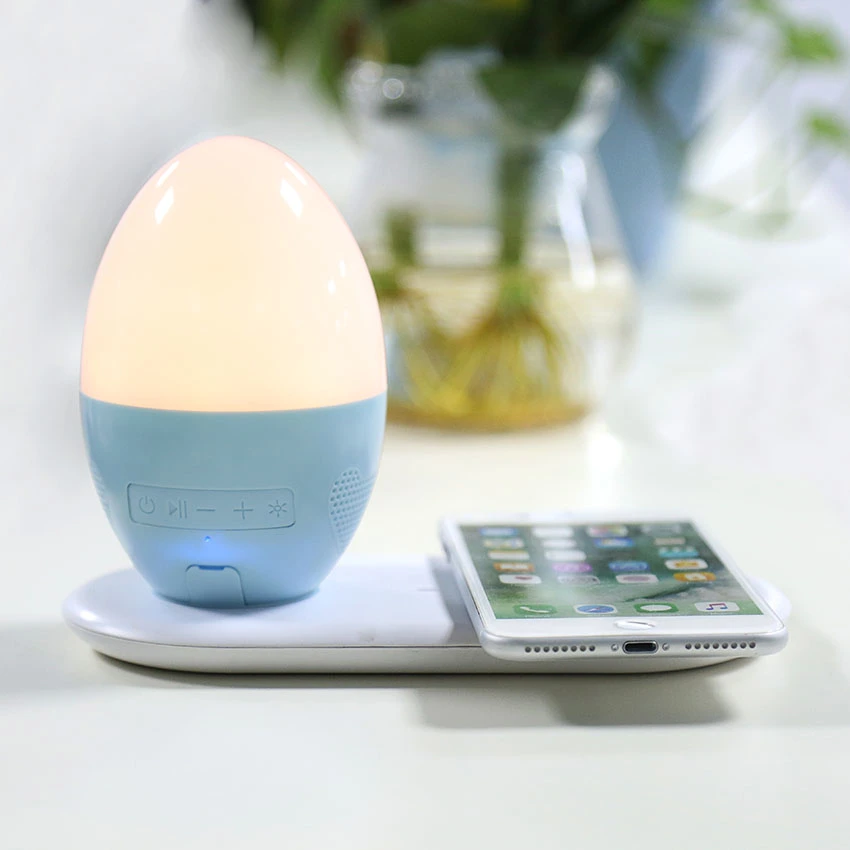 3 in 1 Lamp Wireless Charger with Bluetooth Speaker and Night Light