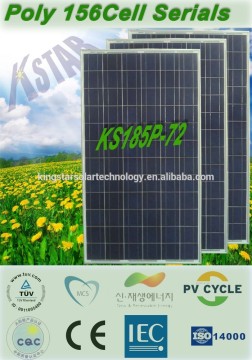 pve solar panel price/A grade poly 185W solar panel(KS185P-72) on sale/24v solar panel