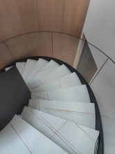 home Marble Steel Plate Curved Staircase Spiral Staircase
