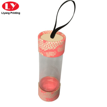 Boîte de papier d&#39;emballage de tube en plastique transparent cylindrique