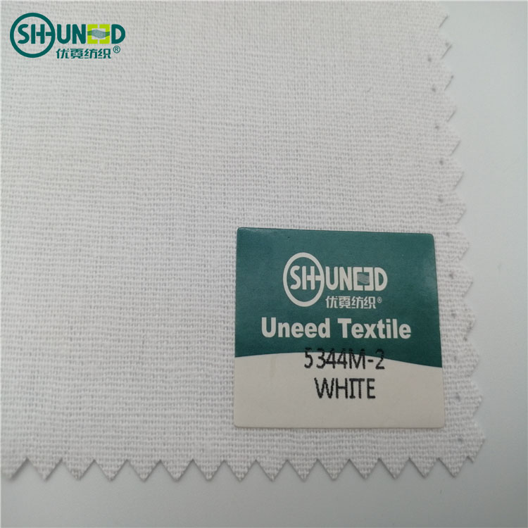 100% Cotton Garment fusible woven cotton shirt collar fusing interlining best fabric for shirts