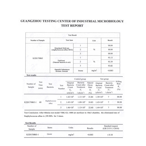 Kadar pensterilan 99.9% sistem HVAC sistem penyaman udara hospital dan peralatan pensterilan udara