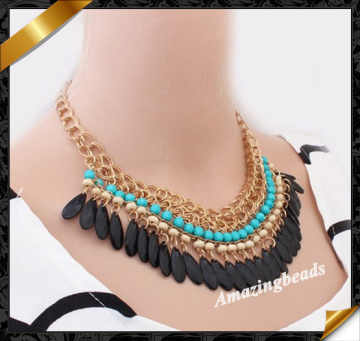 Turquoise Beads Necklace, European Hot Sale Neckalce, Chain Necklace (FN017)