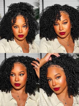 Kinky Curly V Part Human Hair Wig