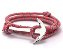 Fashion engrave logo jewelry pink nautical custom nautical rope bracelet wholesale