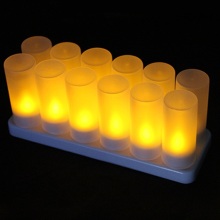 Rechargeable Electronic Birthday Candle: Flickering Safety Flameless LED Light Candle (12 Pack)