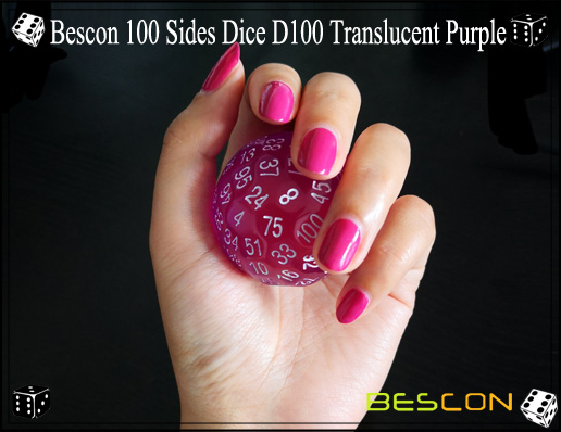 Bescon 100 Sides Dice D100 Translucent Purple-5