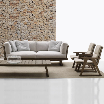 MUGAO Luxury Aluminium Outdoor Modular Balcony Sofa Sunbed