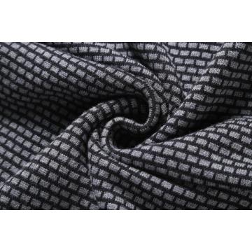 Pulôver de malha jacquard retângulo masculino com gola redonda