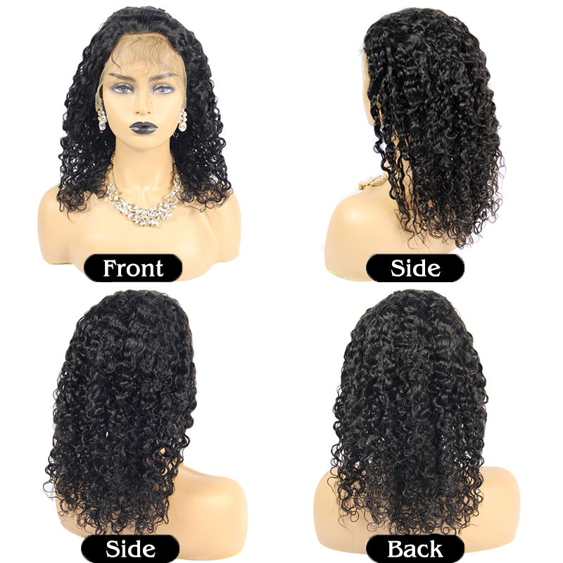 SunkissU pre plucked hairline 360 water wave wig, 150% density water curls human hair wigs