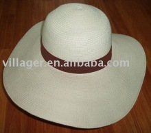 sewn paper straw braid fashionable lady hat