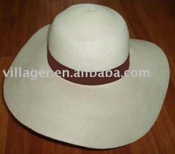 sewn paper straw braid fashionable lady hat